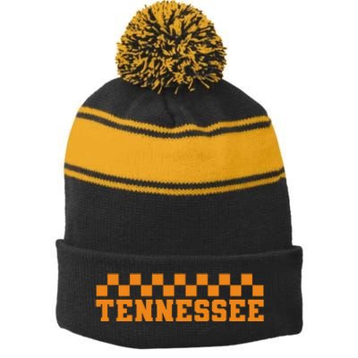 Tennessee Sports Fan Stripe Pom Pom Beanie