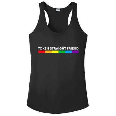 Token Straight Friend Rainbow Colors LGBT Ladies PosiCharge Competitor Racerback Tank
