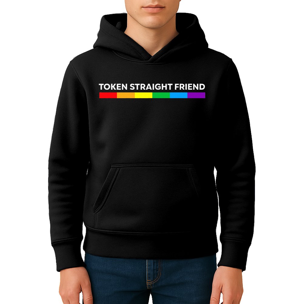 Token Straight Friend Rainbow Colors LGBT Kids Hoodie