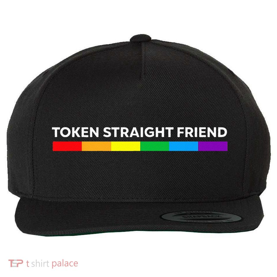 Token Straight Friend Rainbow Colors LGBT Wool Snapback Cap