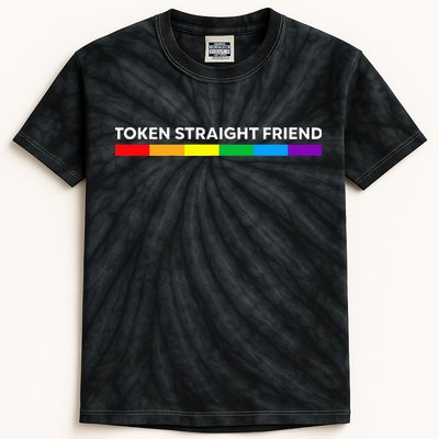 Token Straight Friend Rainbow Colors LGBT Kids Tie-Dye T-Shirt