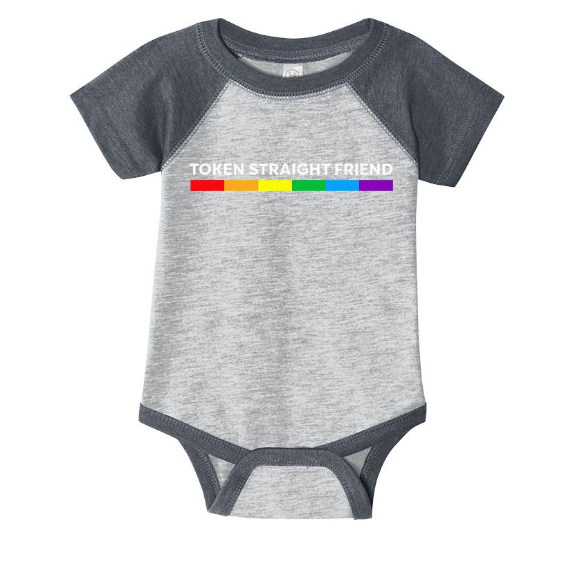 Token Straight Friend Rainbow Colors LGBT Infant Baby Jersey Bodysuit