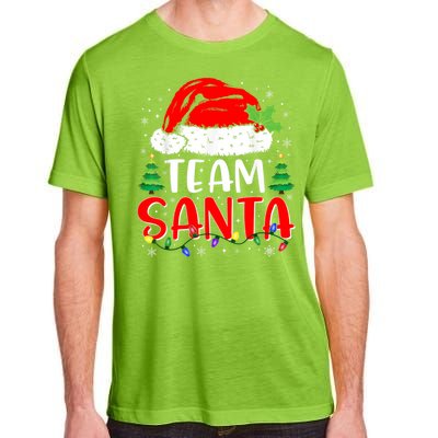 Team Santa Funny Christmas Lights Family Pajamas Matching Adult ChromaSoft Performance T-Shirt