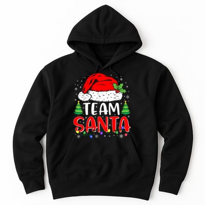 Team Santa Funny Christmas Lights Family Pajamas Matching Hoodie