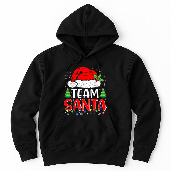 Team Santa Funny Christmas Lights Family Pajamas Matching Hoodie