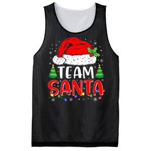 Team Santa Funny Christmas Lights Family Pajamas Matching Mesh Reversible Basketball Jersey Tank