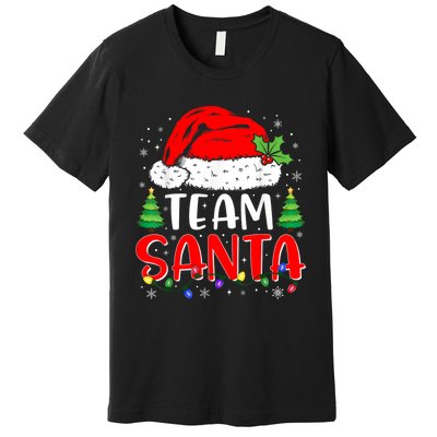 Team Santa Funny Christmas Lights Family Pajamas Matching Premium T-Shirt