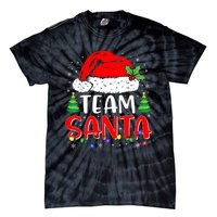 Team Santa Funny Christmas Lights Family Pajamas Matching Tie-Dye T-Shirt