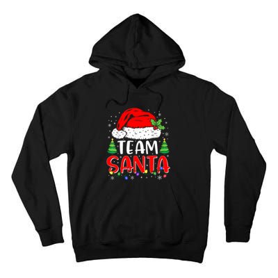 Team Santa Funny Christmas Lights Family Pajamas Matching Tall Hoodie