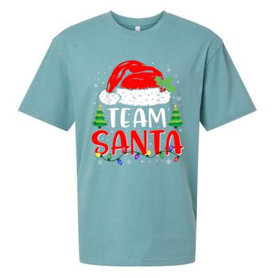 Team Santa Funny Christmas Lights Family Pajamas Matching Sueded Cloud Jersey T-Shirt