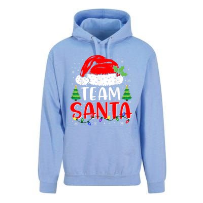 Team Santa Funny Christmas Lights Family Pajamas Matching Unisex Surf Hoodie