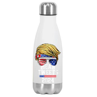 Trump Sunglasses Funny Trump 2024 Mean Tweets 4th Of July Stainless Steel Insulated Water Bottle