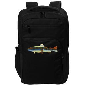 Trout Silhouette Fly Fishing Sunset Lake Impact Tech Backpack