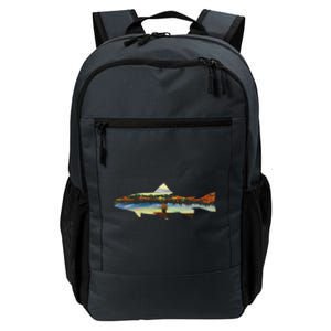 Trout Silhouette Fly Fishing Sunset Lake Daily Commute Backpack