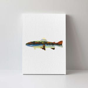 Trout Silhouette Fly Fishing Sunset Lake Canvas