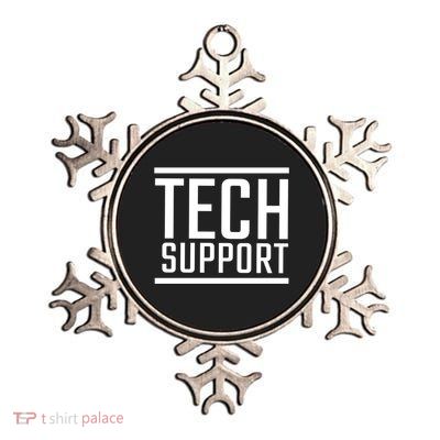 Tech Support Funny Metallic Star Ornament