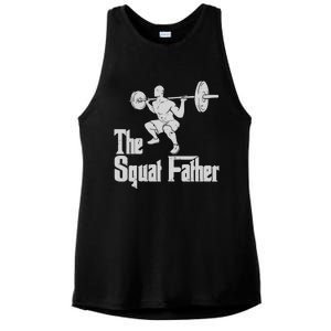 The Squat Father Funny Dad Workout Weights Gym Fathers Day Ladies PosiCharge Tri-Blend Wicking Tank