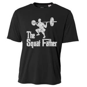 The Squat Father Funny Dad Workout Weights Gym Fathers Day Cooling Performance Crew T-Shirt