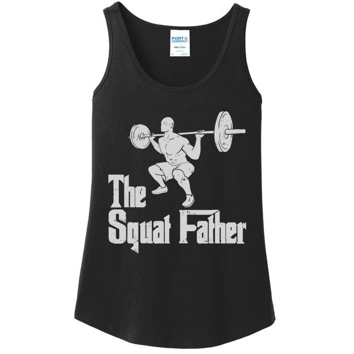 The Squat Father Funny Dad Workout Weights Gym Fathers Day Ladies Essential Tank