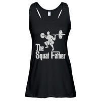 The Squat Father Funny Dad Workout Weights Gym Fathers Day Ladies Essential Flowy Tank