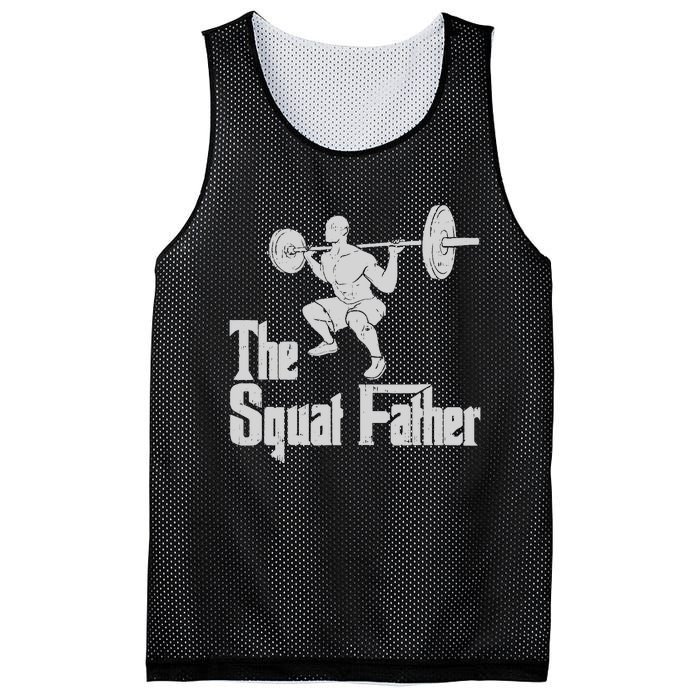 The Squat Father Funny Dad Workout Weights Gym Fathers Day Mesh Reversible Basketball Jersey Tank