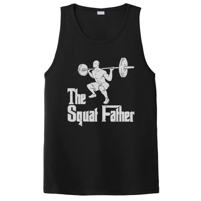 The Squat Father Funny Dad Workout Weights Gym Fathers Day PosiCharge Competitor Tank