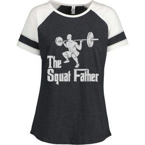 The Squat Father Funny Dad Workout Weights Gym Fathers Day Enza Ladies Jersey Colorblock Tee