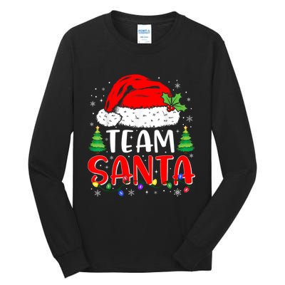 Team Santa Funny Christmas Lights Family Pajamas Matching Tall Long Sleeve T-Shirt