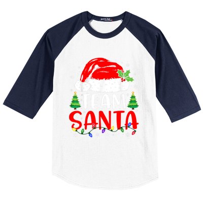 Team Santa Funny Christmas Lights Family Pajamas Matching Baseball Sleeve Shirt