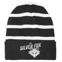 The Silver Fox Holiday Gift Striped Beanie with Solid Band