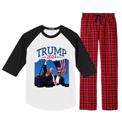 Trump Short Fist Pumped 2024 Pray For Trump NeverS Give Up Raglan Sleeve Pajama Set