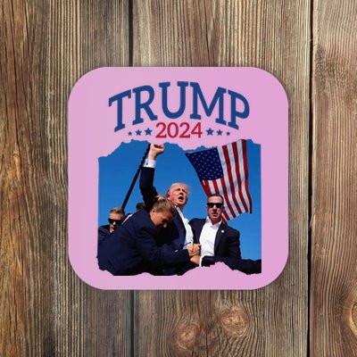 Trump Short Fist Pumped 2024 Pray For Trump NeverS Give Up Coaster