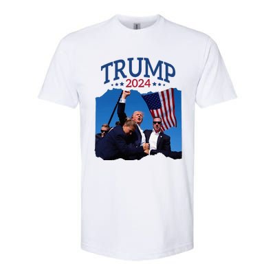 Trump Short Fist Pumped 2024 Pray For Trump NeverS Give Up Softstyle CVC T-Shirt