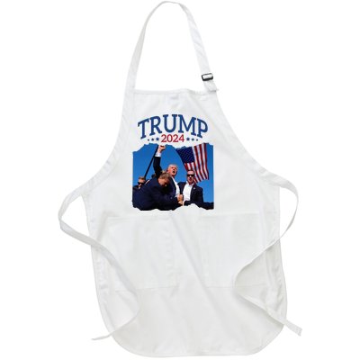 Trump Short Fist Pumped 2024 Pray For Trump NeverS Give Up Full-Length Apron With Pockets