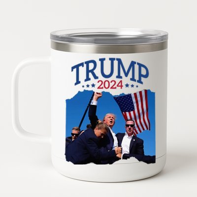 Trump Short Fist Pumped 2024 Pray For Trump NeverS Give Up 12 oz Stainless Steel Tumbler Cup