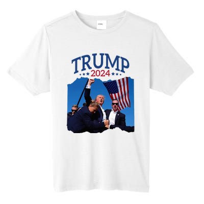 Trump Short Fist Pumped 2024 Pray For Trump NeverS Give Up Tall Fusion ChromaSoft Performance T-Shirt