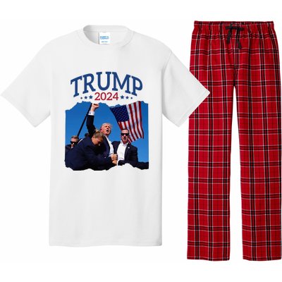 Trump Short Fist Pumped 2024 Pray For Trump NeverS Give Up Pajama Set