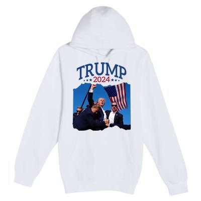 Trump Short Fist Pumped 2024 Pray For Trump NeverS Give Up Premium Pullover Hoodie