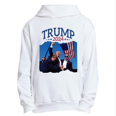 Trump Short Fist Pumped 2024 Pray For Trump NeverS Give Up Urban Pullover Hoodie