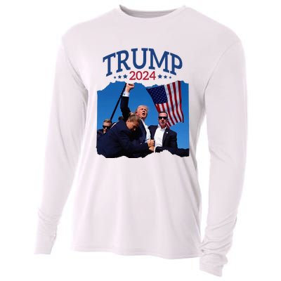 Trump Short Fist Pumped 2024 Pray For Trump NeverS Give Up Cooling Performance Long Sleeve Crew