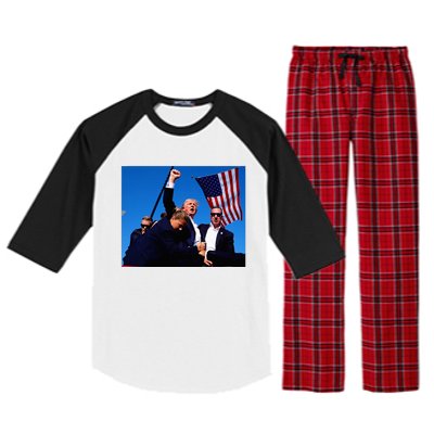 Trump Shot Fist Pump Usa Maga Raglan Sleeve Pajama Set