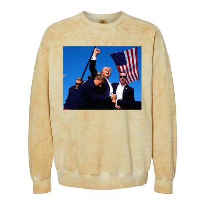 Trump Shot Fist Pump Usa Maga Colorblast Crewneck Sweatshirt