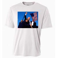 Trump Shot Fist Pump Usa Maga Cooling Performance Crew T-Shirt