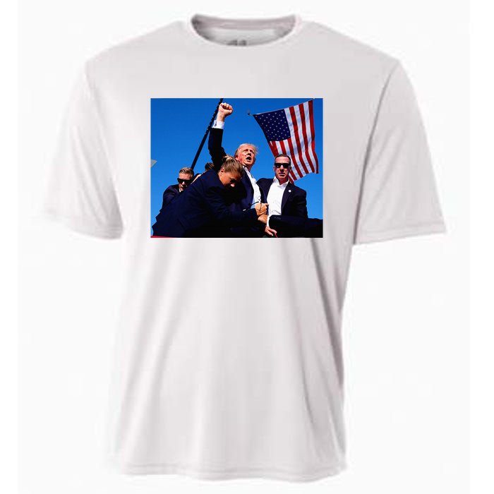 Trump Shot Fist Pump Usa Maga Cooling Performance Crew T-Shirt