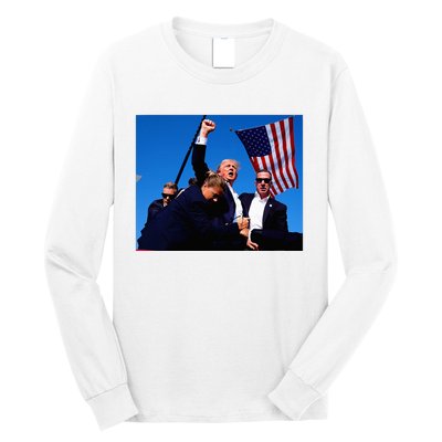 Trump Shot Fist Pump Usa Maga Long Sleeve Shirt