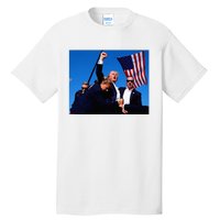 Trump Shot Fist Pump Usa Maga Tall T-Shirt