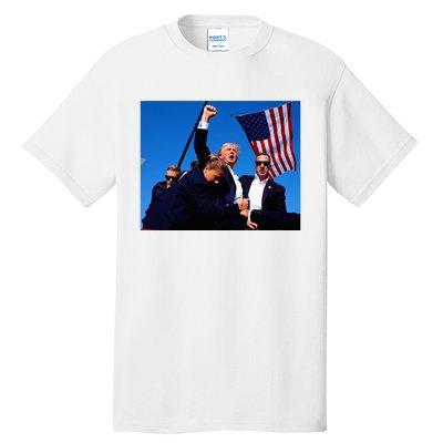 Trump Shot Fist Pump Usa Maga Tall T-Shirt