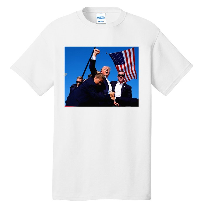 Trump Shot Fist Pump Usa Maga Tall T-Shirt