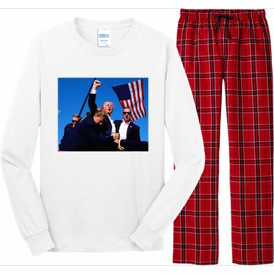 Trump Shot Fist Pump Usa Maga Long Sleeve Pajama Set