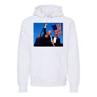 Trump Shot Fist Pump Usa Maga Premium Hoodie